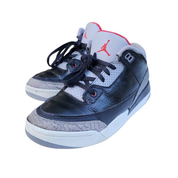 Nike Jordan 3 Retro Black Cement Red Grey DM0966-010 2.5Y Sneaker Shoes - Picture 4 of 10
